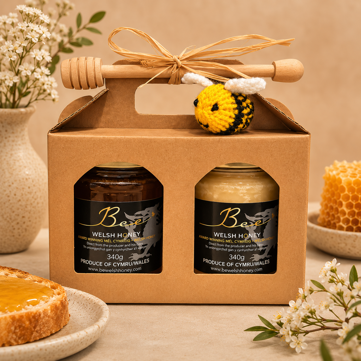 Bee Welsh Honey Twin Gift Pack 680g