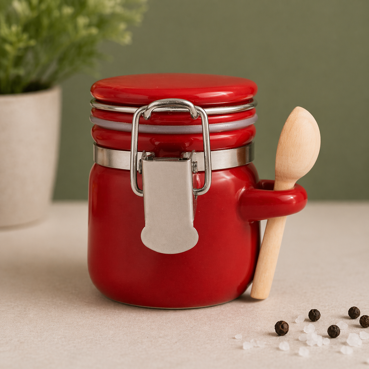 Halen Môn Chilli & Garlic Sea Salt Mini Jar (15g) with spoon