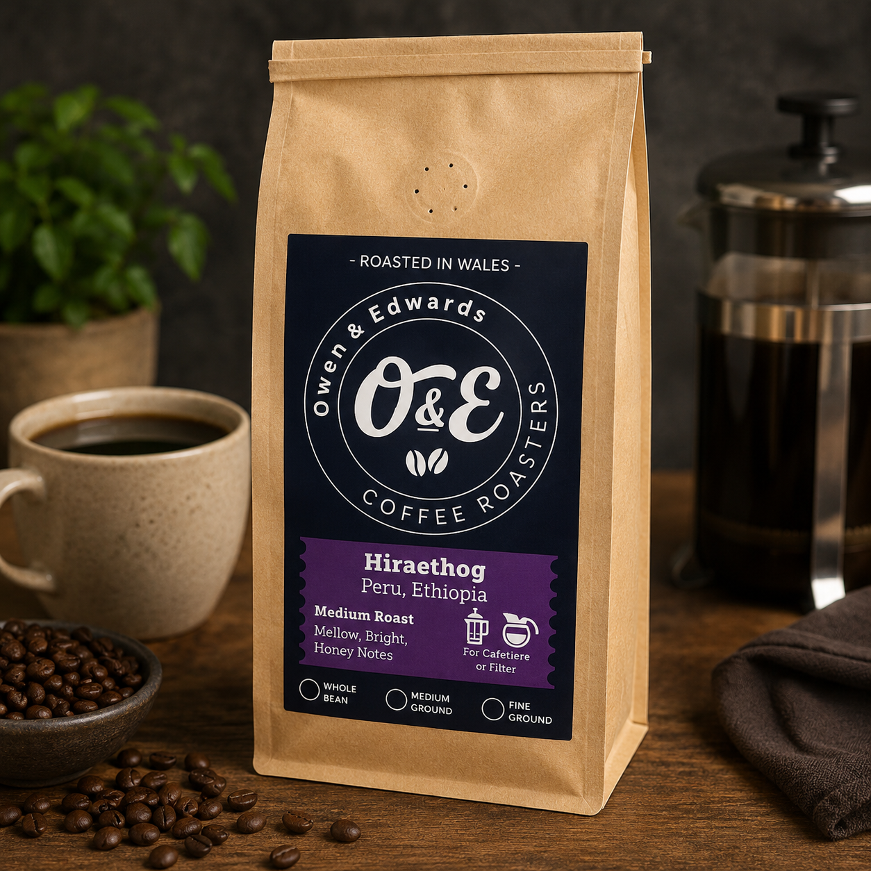 Owen and Edwards Ground Coffee - Hiraethog (Medium Roast)