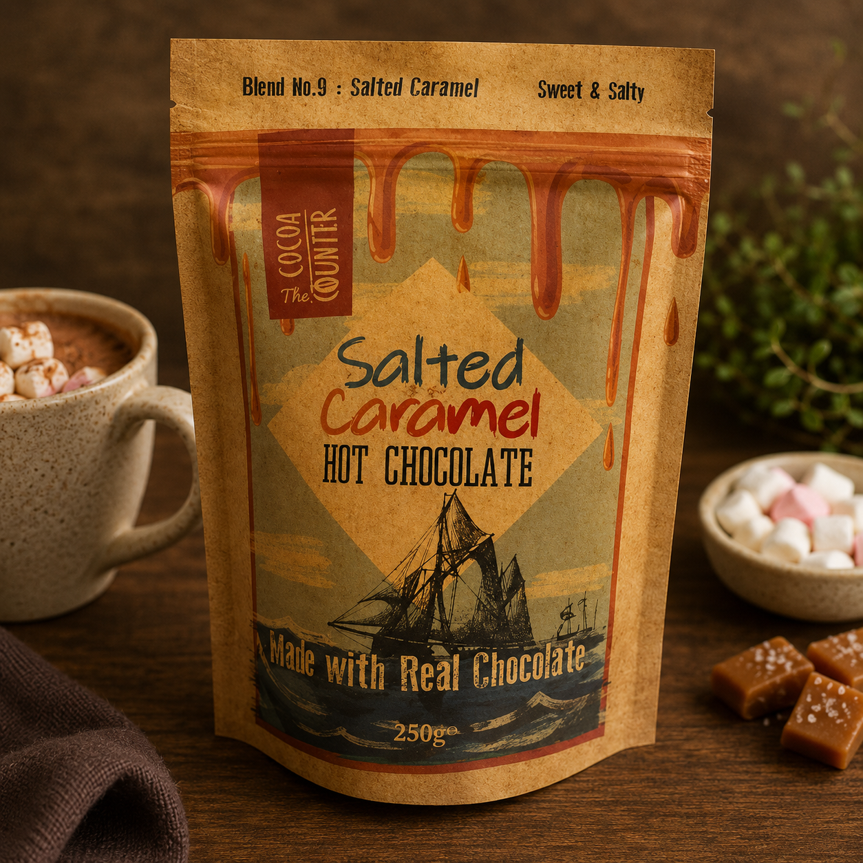 Pendragon Finest Hot Chocolate Flakes - Salted Caramel