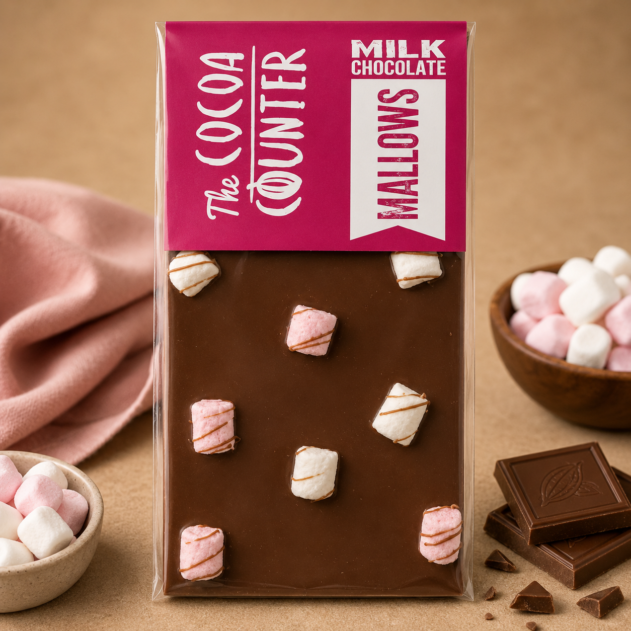 Pendragon Milk Mallows Chocolate Bar 100g