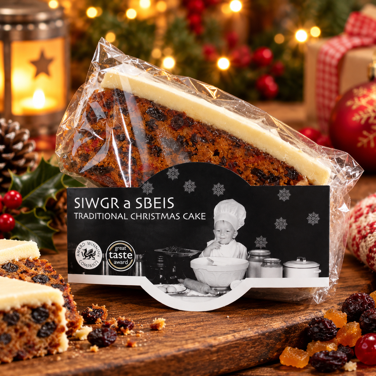Sigwr a Sbeis Welsh Christmas Cake Slab