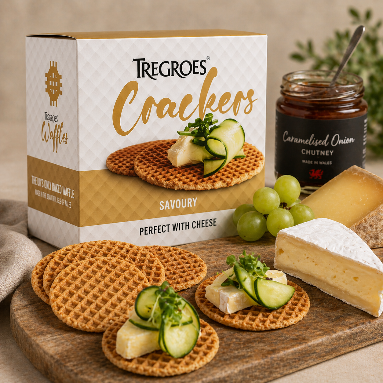Tregroes Waffles Crackers – Savoury