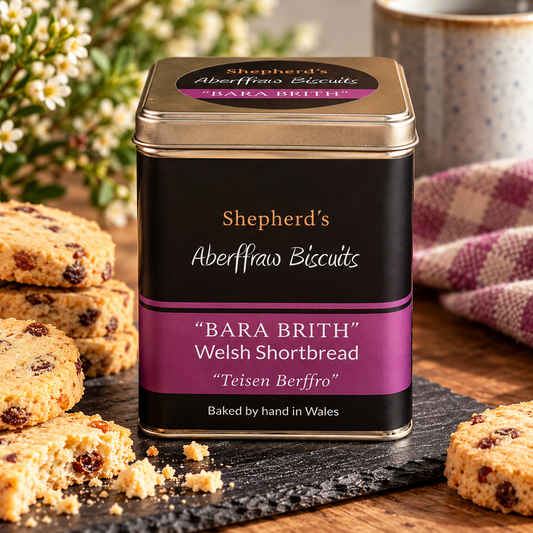 Aberffraw Biscuits – Bara Brith Welsh Shortbread Tin 175g