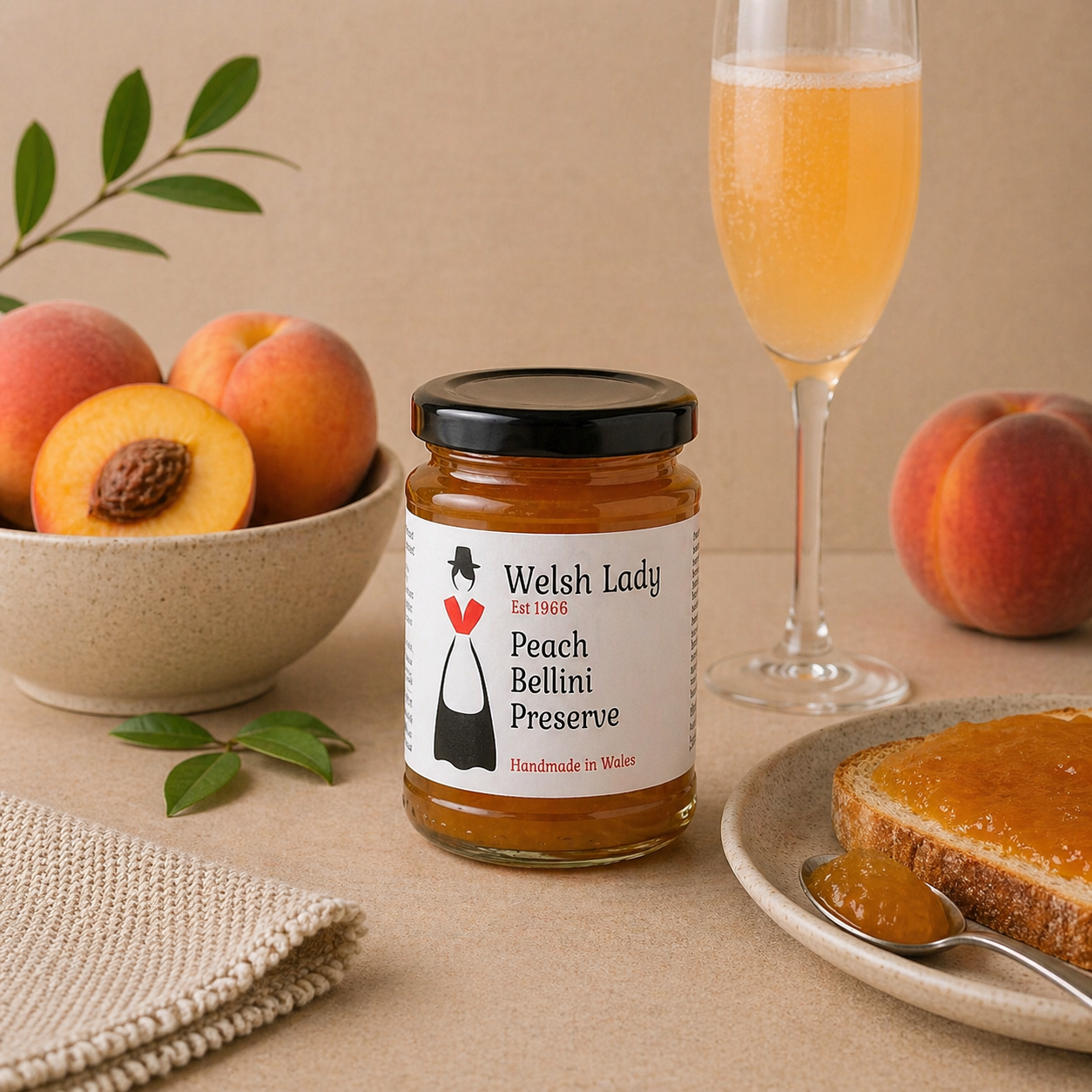 Welsh Lady Peach Bellini Preserve