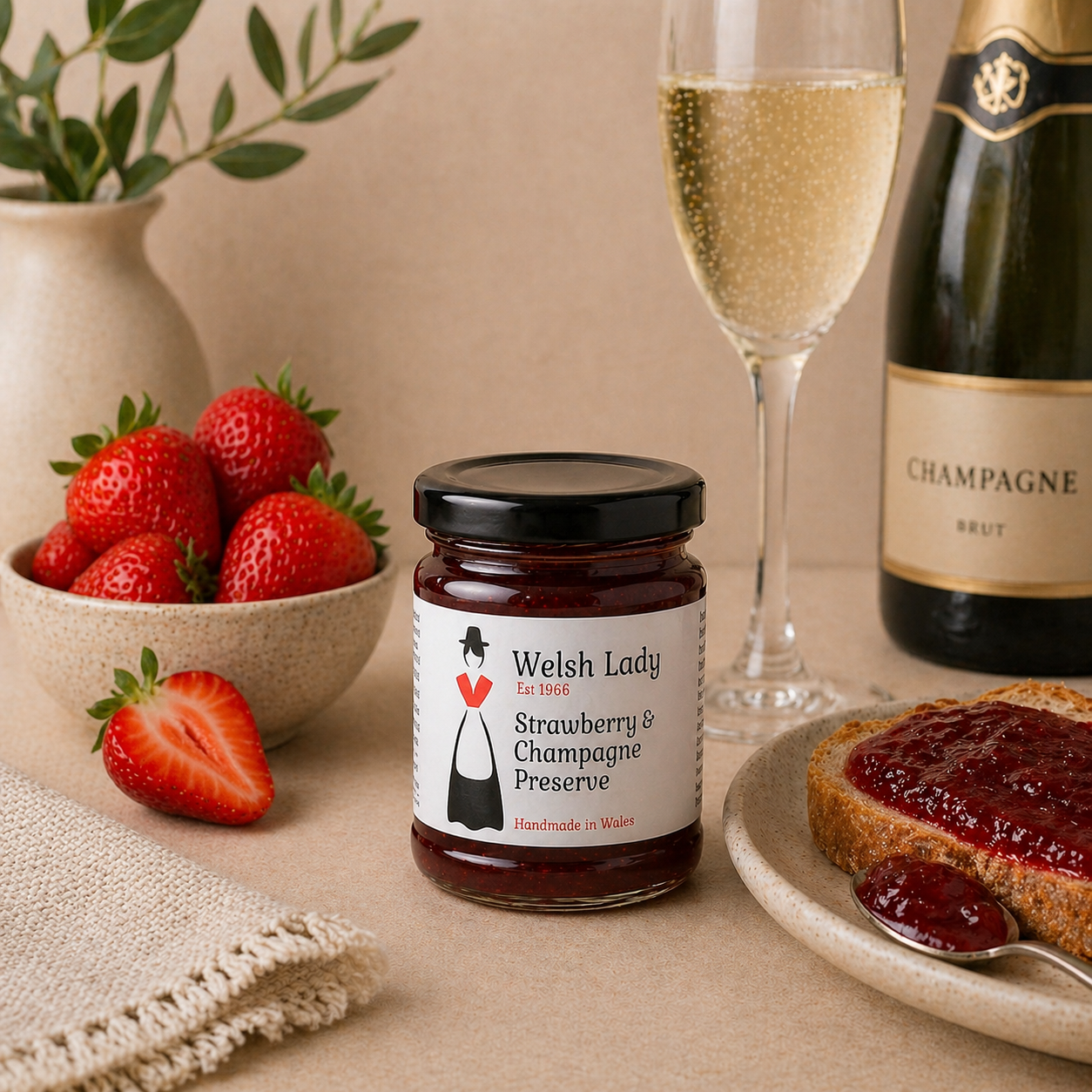 Welsh Lady Strawberry and Champagne Preserve