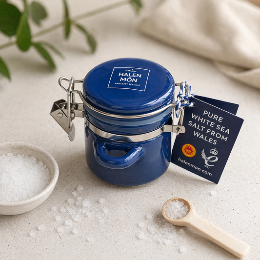 Halen Môn Mini Ceramic Salt Jar with Spoon