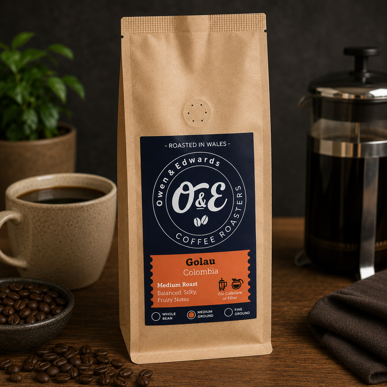 Owen and Edwards Ground Coffee - Golau