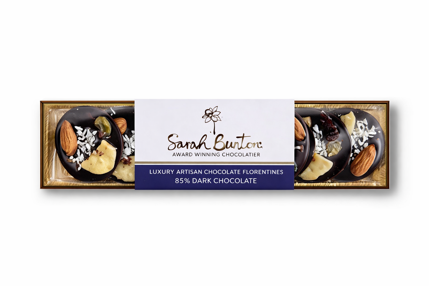 Sarah Bunton 85% Dark Chocolate Florentines 80g