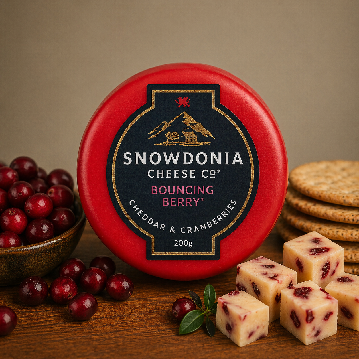 Snowdonia Bouncing Berry Cheese - Cheddar with Cranberries