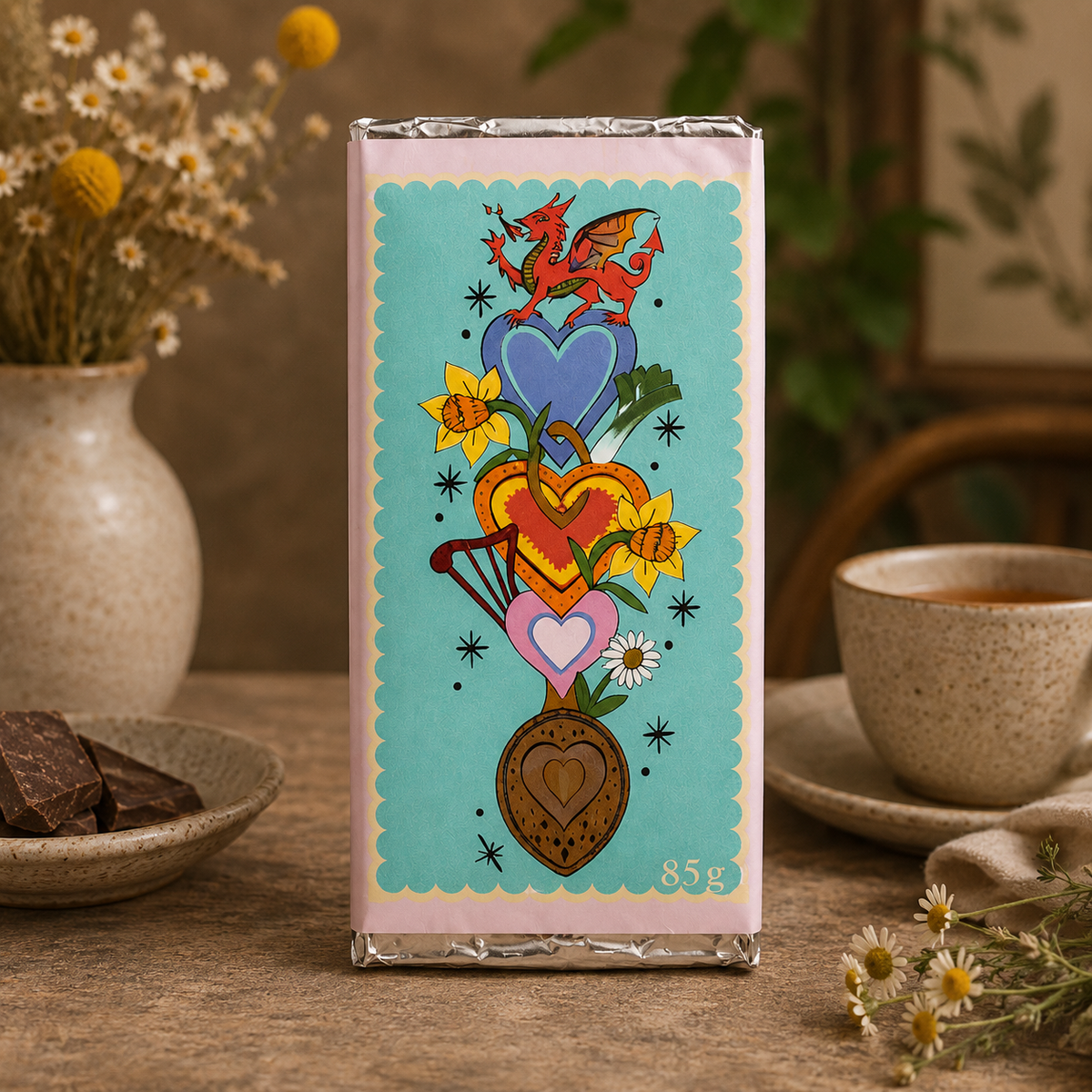 Welsh Lovespoon Milk Chocolate Bar