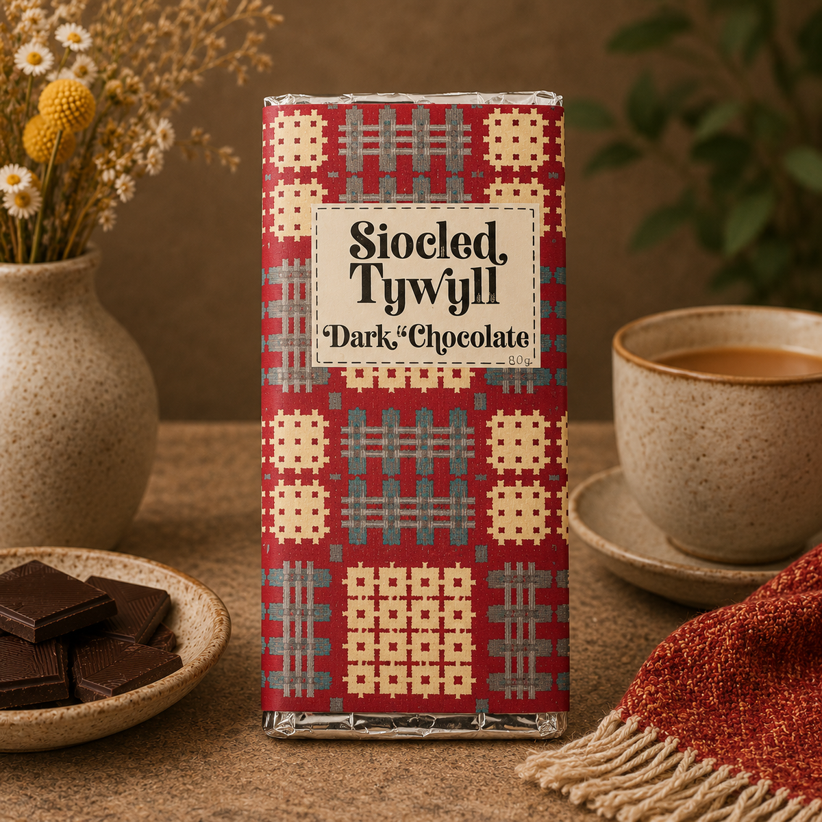 Welsh Tapestry Blanket Dark Chocolate Bar 85g